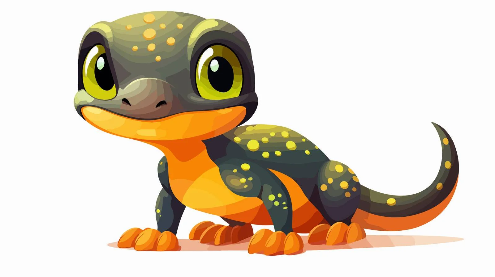 Cute Salamander Face for Kids — free download from Dotvec