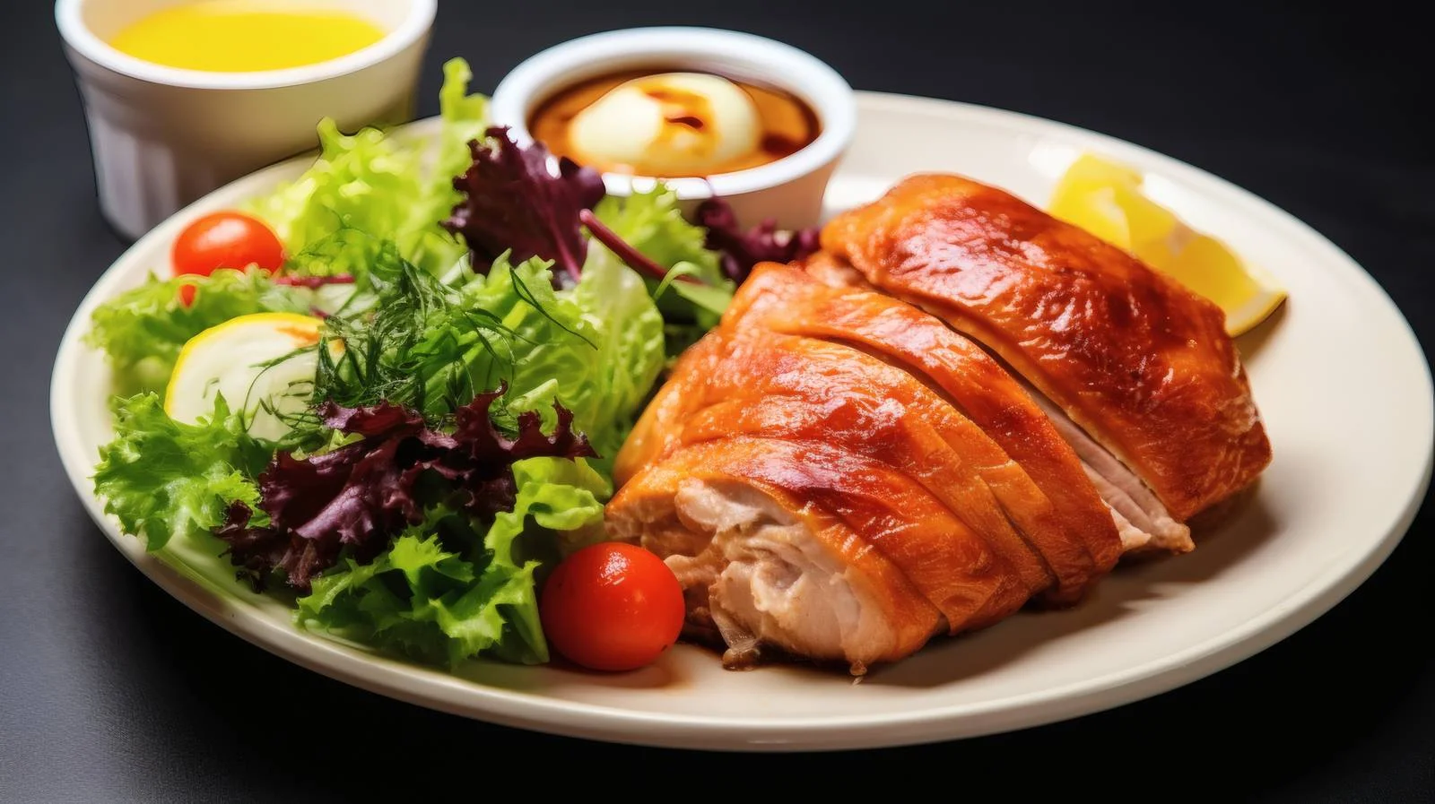 Fresh Salmon Steak with Green Salad — free download from Dotvec