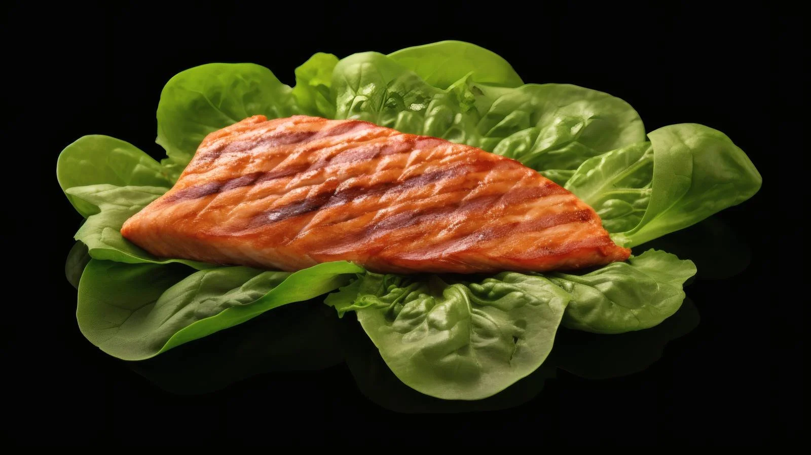 Gourmet Salmon Fish Steak and Fresh Leaf Salad on White — free download from Dotvec