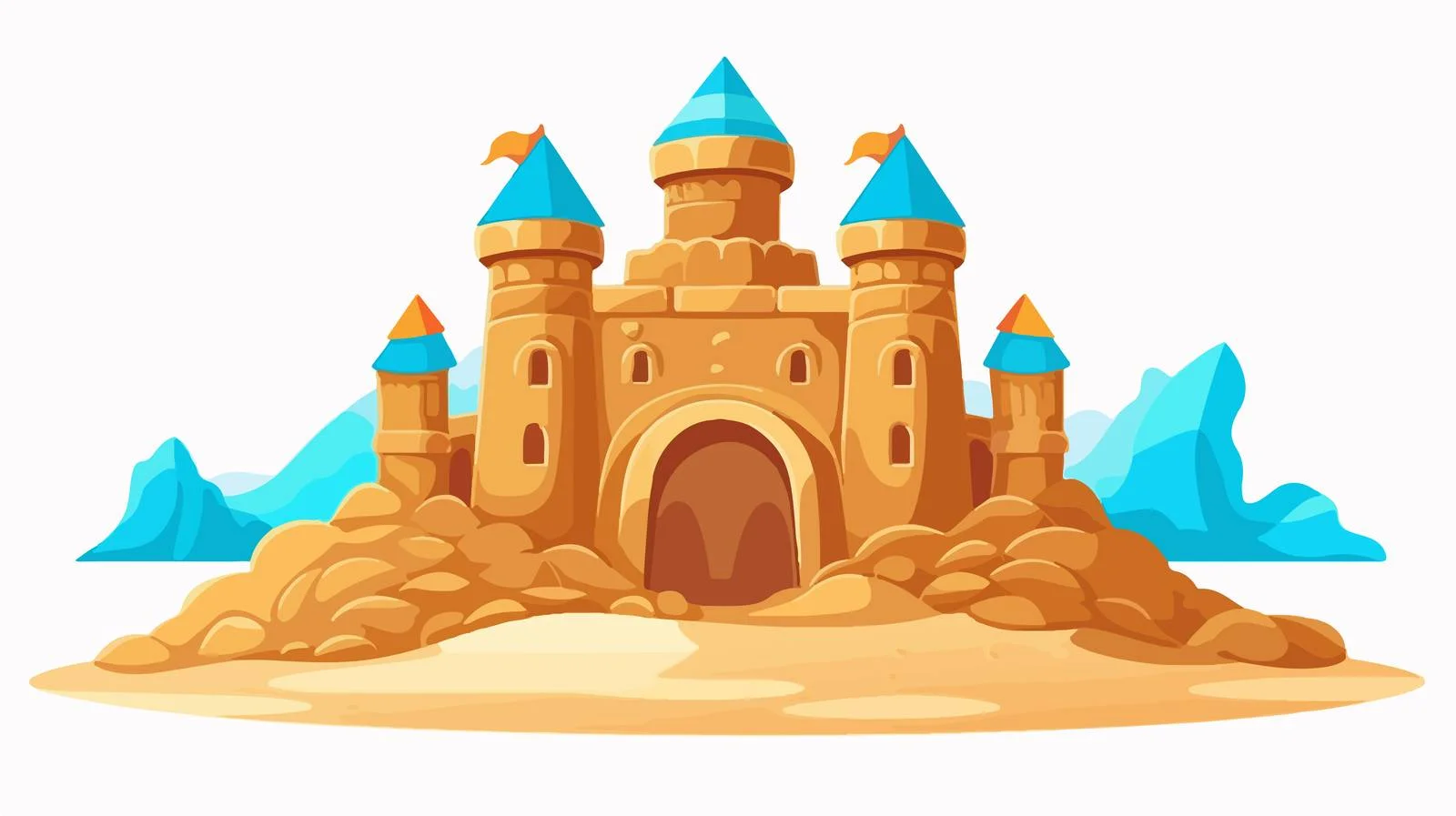 Beach Sand Castle Building Activity — free download from Dotvec