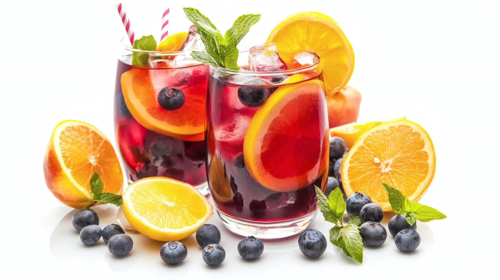 Refreshing Sangria Punch on White Background – free sangria image from Dotvec
