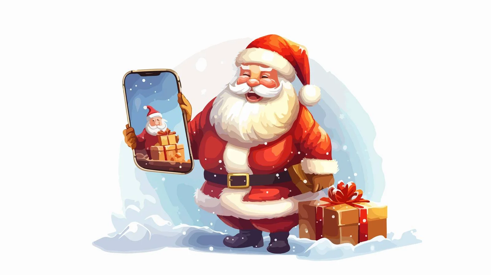 Santa Out of Mobile for Sending — free download from Dotvec