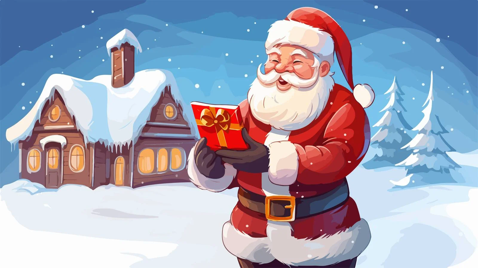 Santa Claus Emerging from Mobile Phone — free download from Dotvec