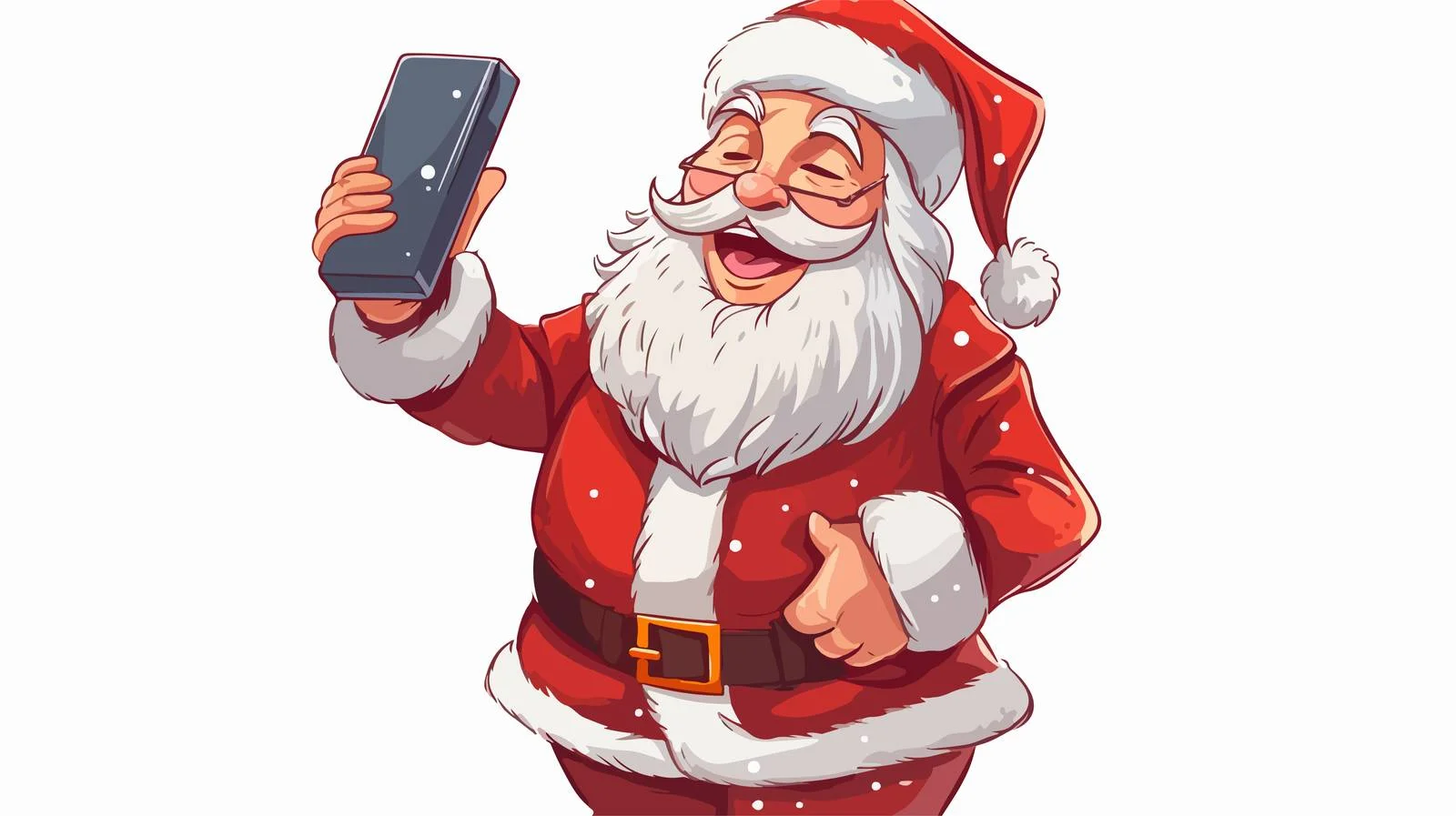 Santa Claus Emerging from Mobile Phone — free download from Dotvec