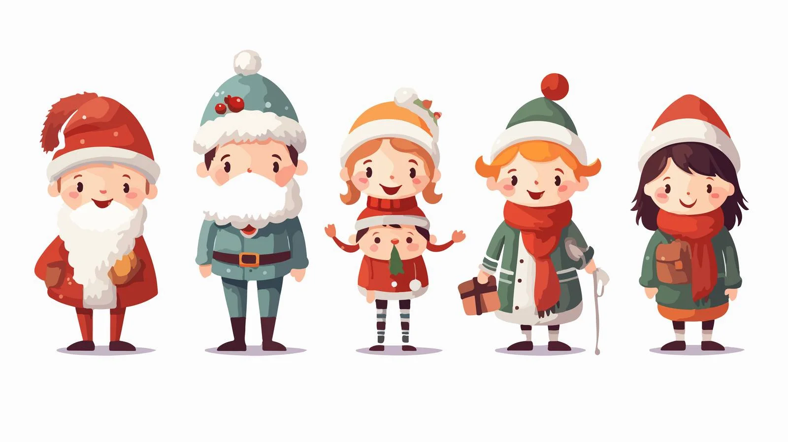 Festive Characters Winter Scene — free download from Dotvec