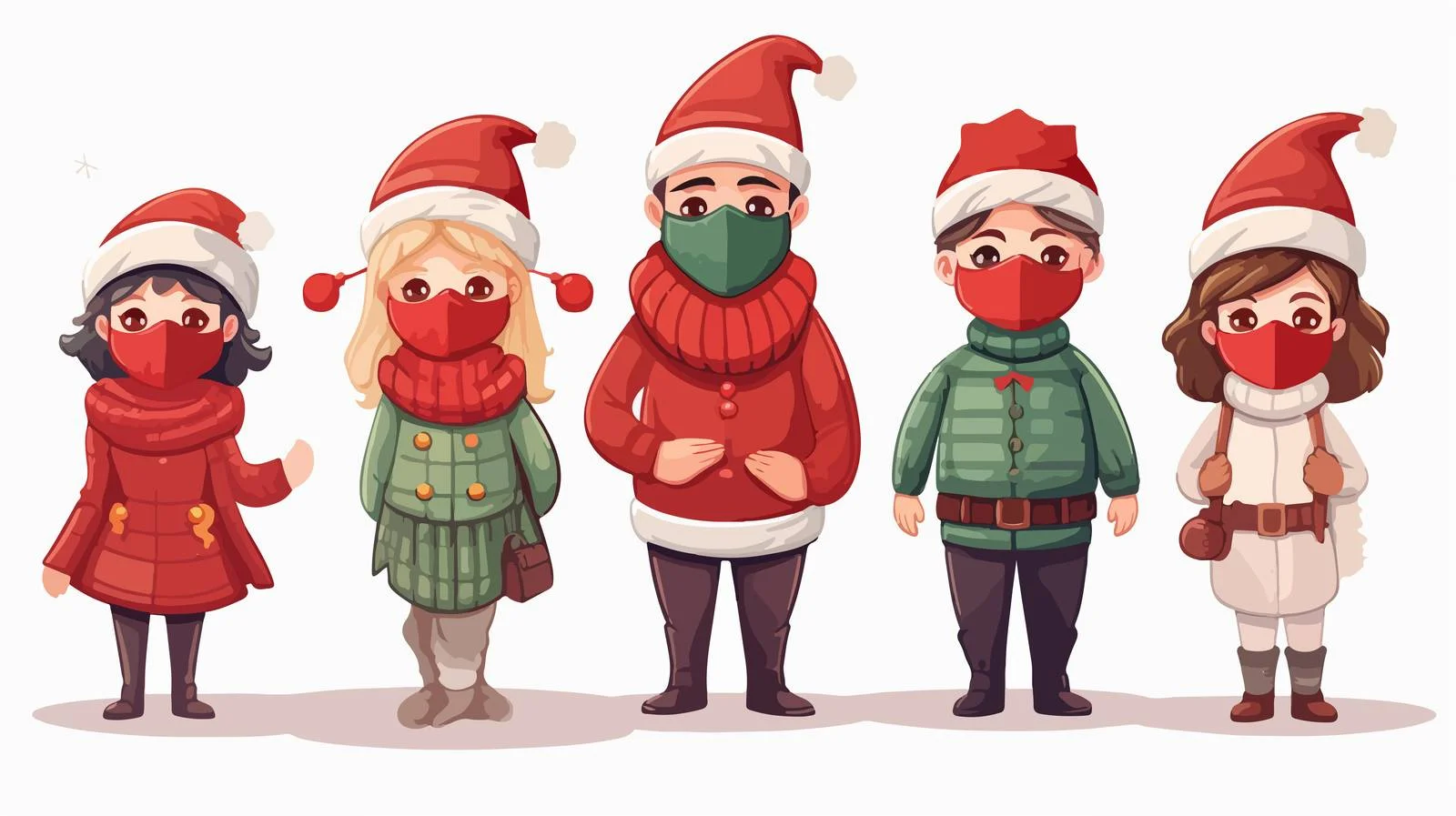 Festive Winter Characters with Kids — free download from Dotvec