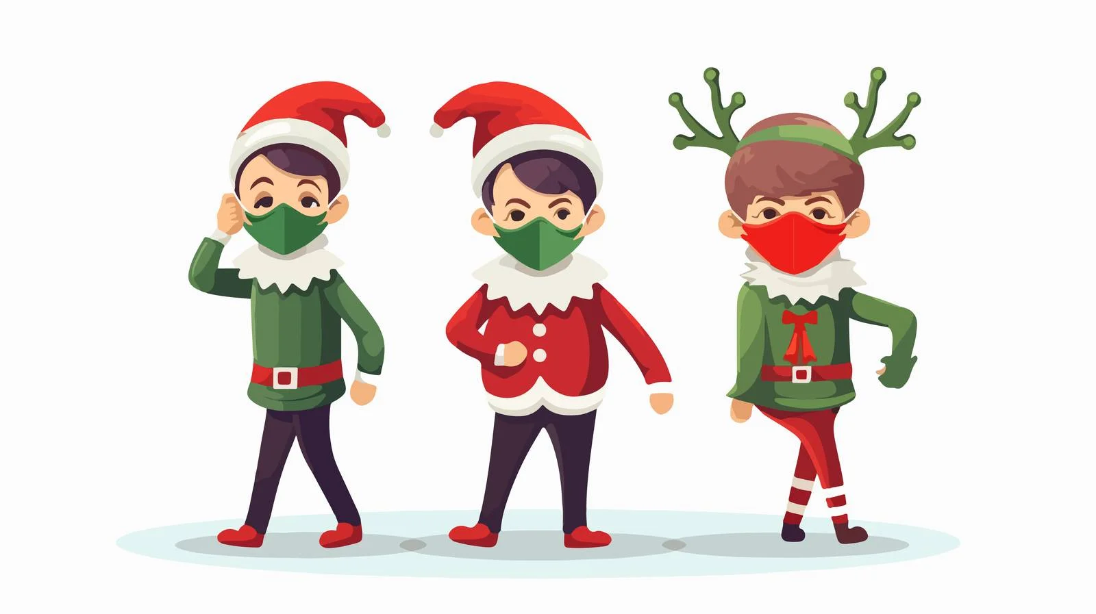 Festive Characters Practice Social Distancing — free download from Dotvec