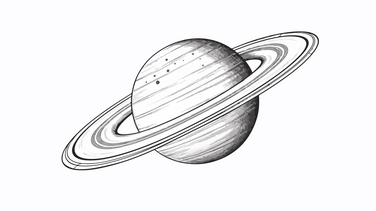 Saturn Sketch Space Illustration — free download from Dotvec