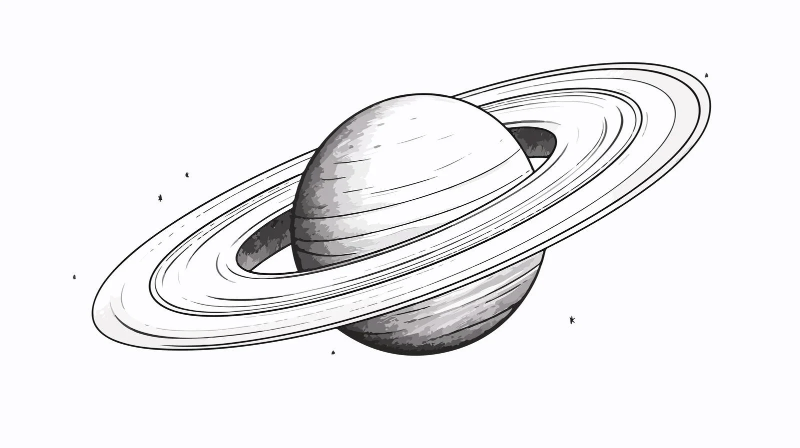 Saturn Sketch Space Illustration — free download from Dotvec