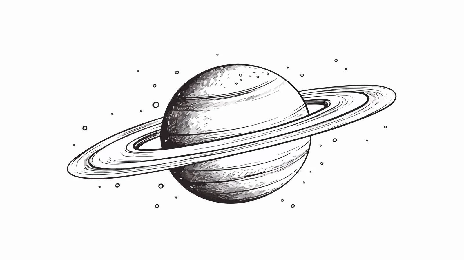 Saturn Sketch Space Illustration — free download from Dotvec