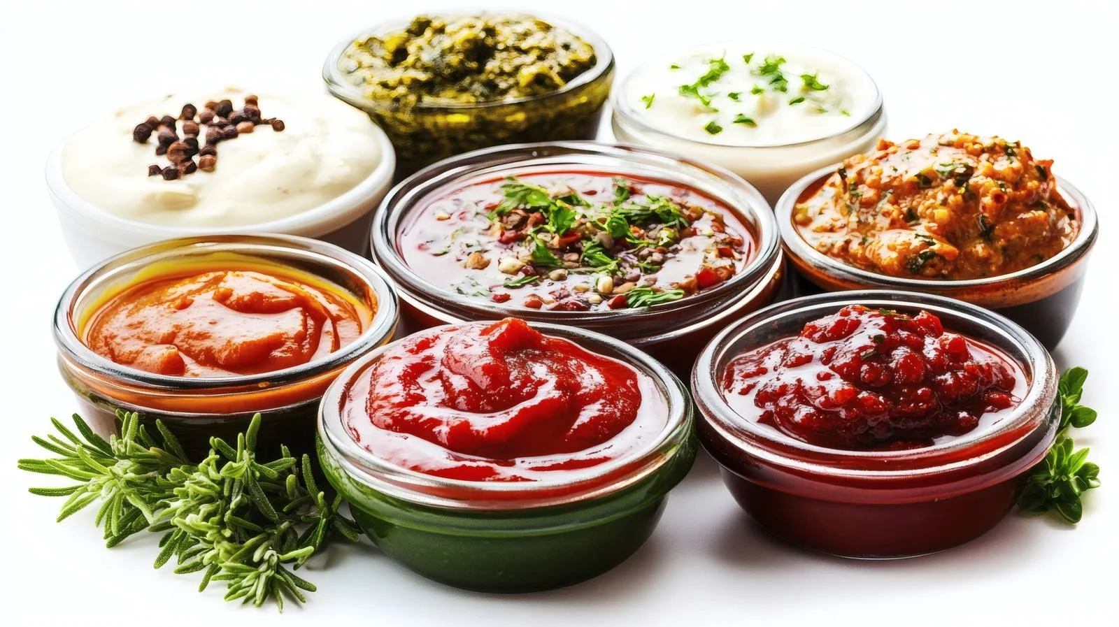 Variety of Sauces on White Background — free download from Dotvec