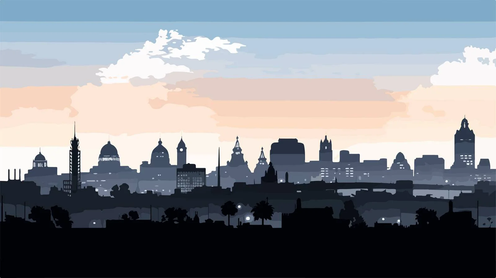 Mexico City Skyline Silhouette Vector Illustration — free download from Dotvec