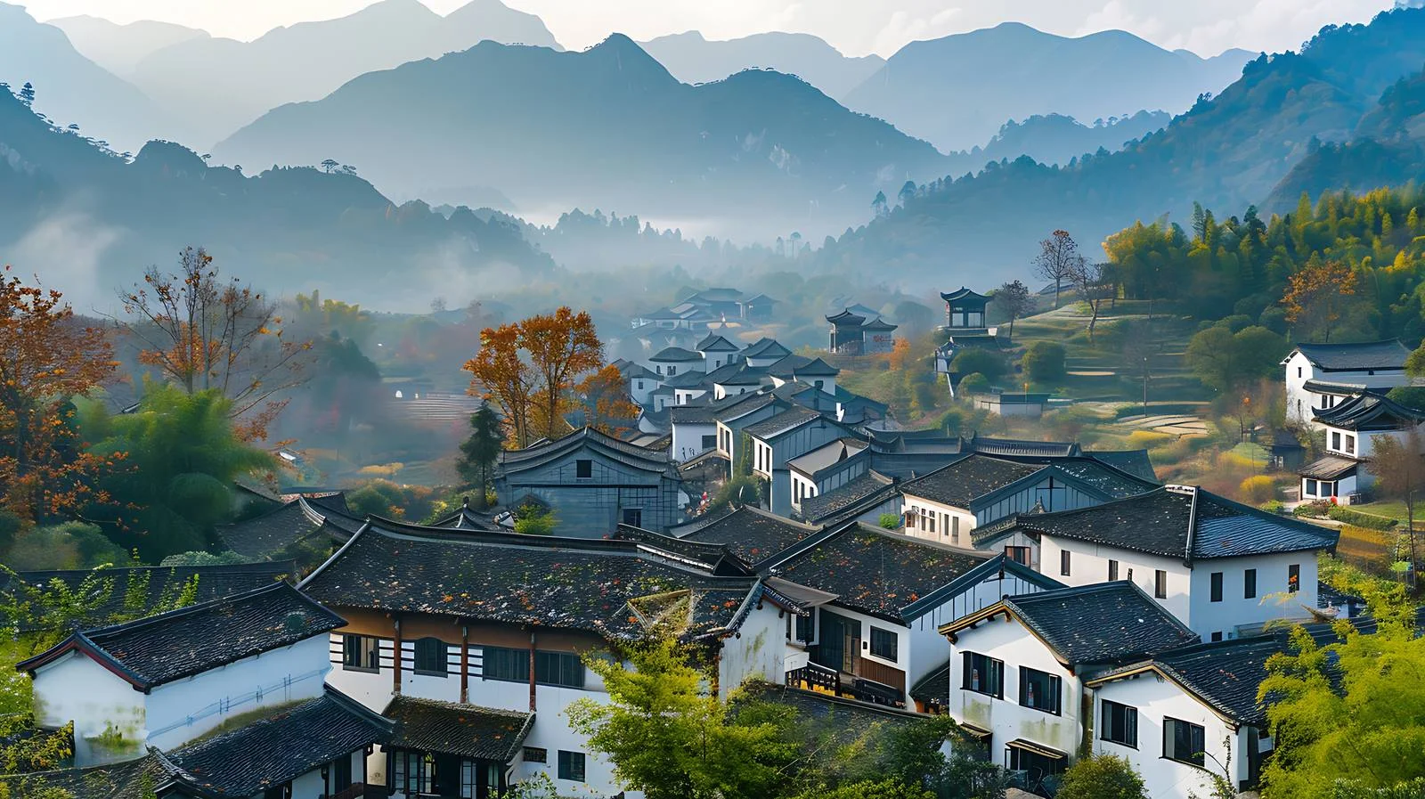 Tranquil Beauty of Chengkan Village Heights — free download from Dotvec