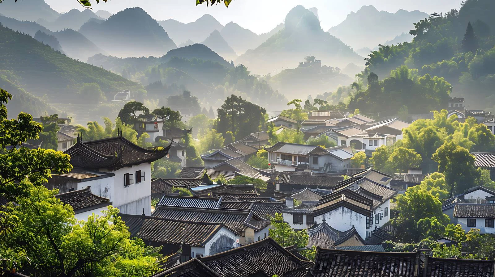 Tranquil Chengkan Village in Huizhou District — free download from Dotvec