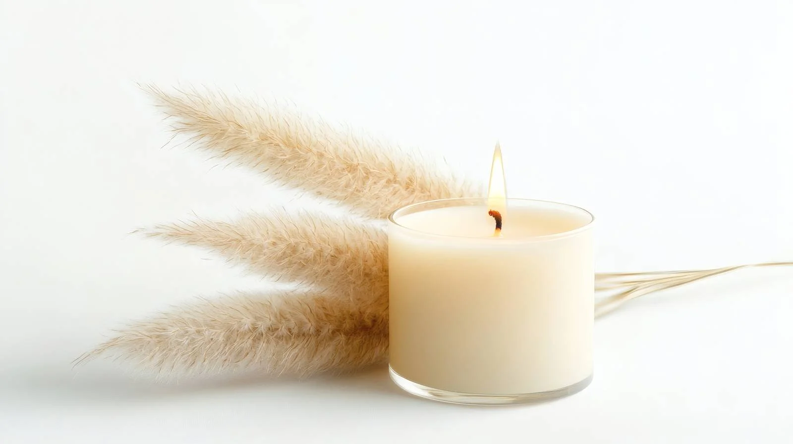 Aromatic candle with pampas grass decor — free download from Dotvec