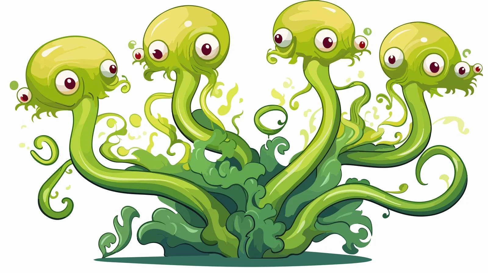 Hydra Budding Science Lesson Cartoon — free download from Dotvec