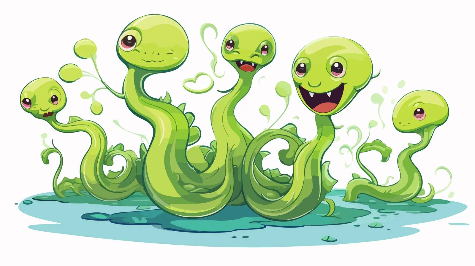 Hydra Budding Explained: Educational Cartoon Illustration — free download from Dotvec