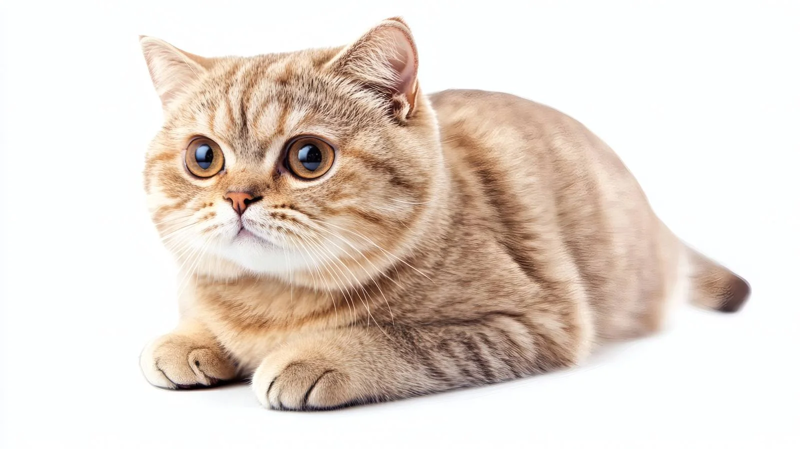 Scottish Fold Cat on White Background – free curled image from Dotvec