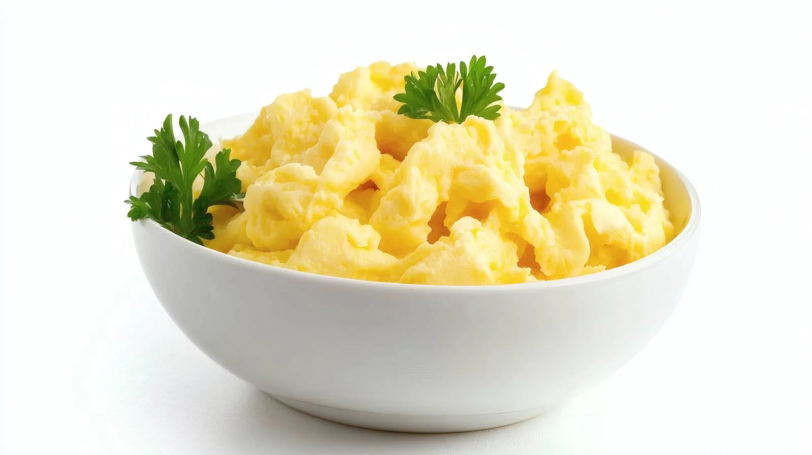 Delicious Scrambled Eggs Breakfast on White — free download from Dotvec