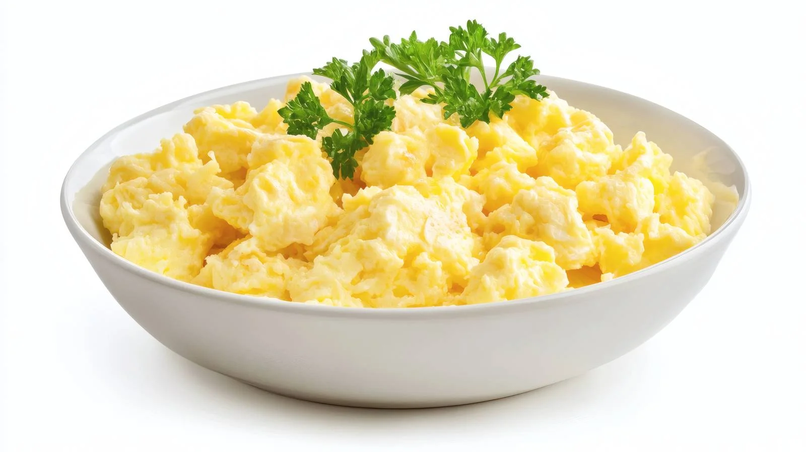 Delicious Scrambled Eggs Breakfast on White — free download from Dotvec