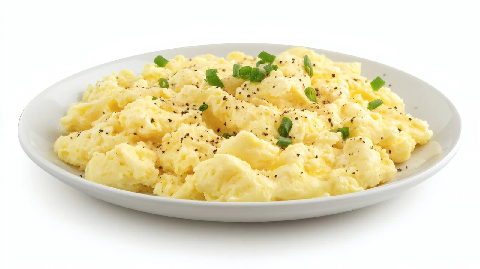 Delicious Scrambled Eggs on White Plate — free download from Dotvec
