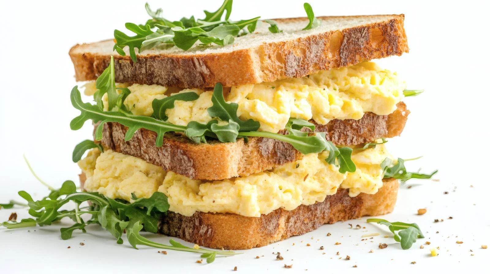 Exquisite Scrambled Egg Sandwiches with Microgreens — free download from Dotvec