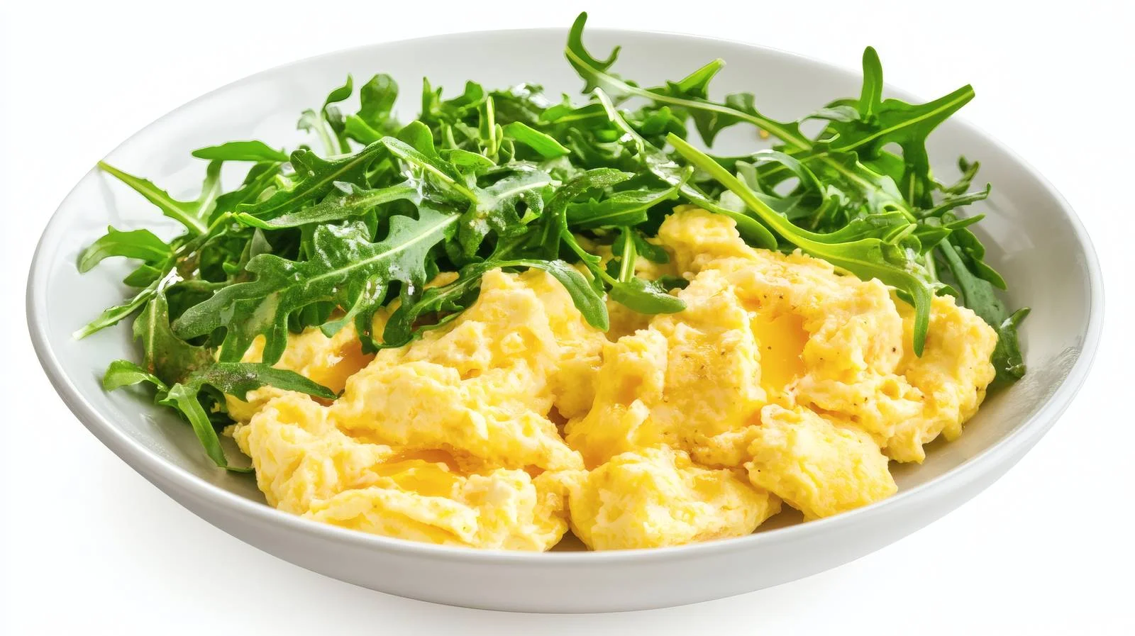 Elegant Scrambled Eggs and Arugula Plate — free download from Dotvec