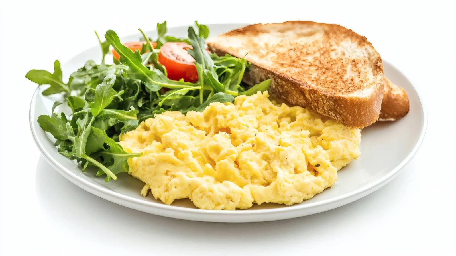 Scrambled Eggs and Fresh Arugula Salad — free download from Dotvec