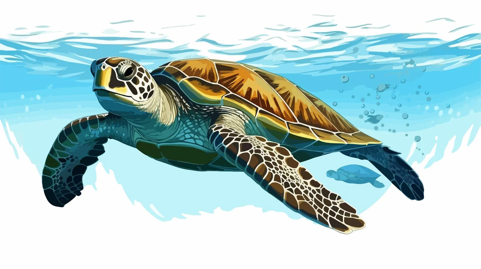 Sea Turtle Engraving Style Sketch — free download from Dotvec