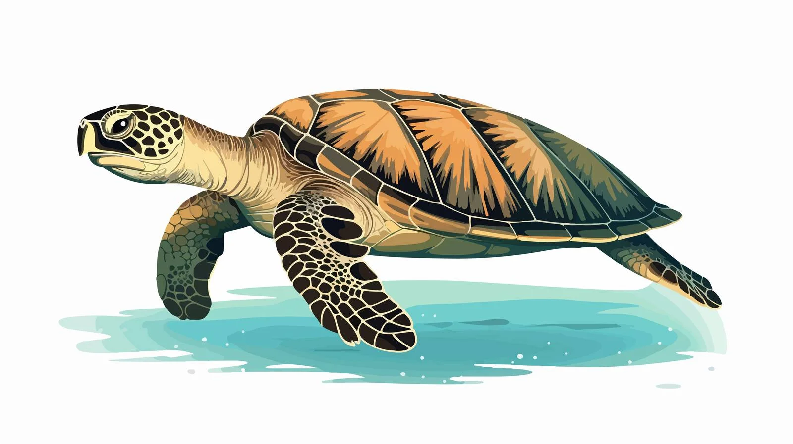 Engraved Sea Turtle Sketch — free download from Dotvec