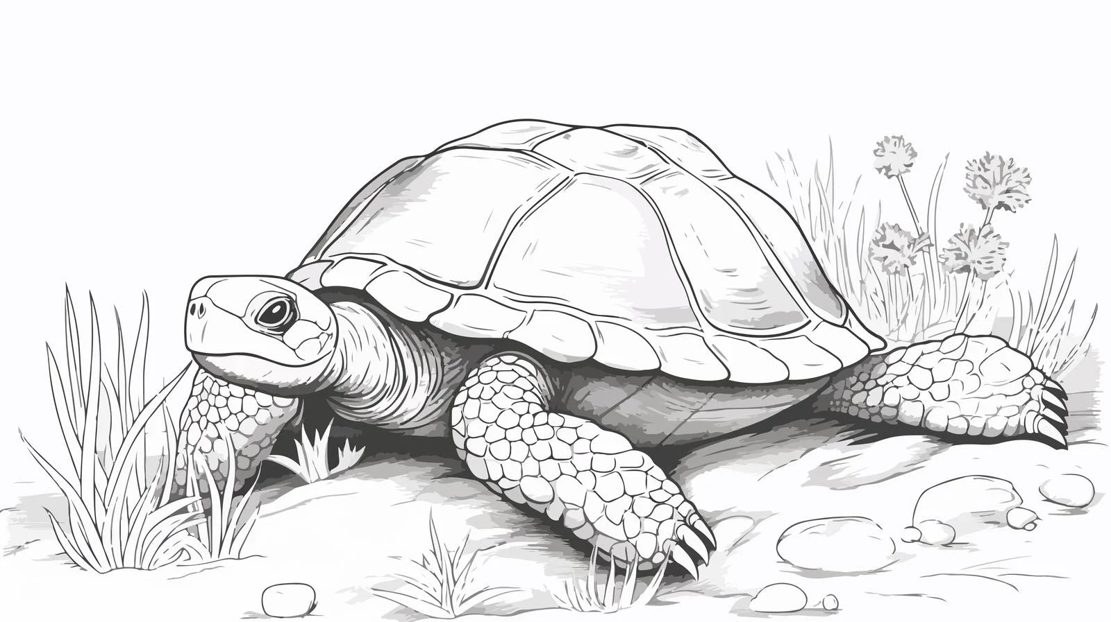 Underwater Sea Turtle Engraving Sketch — free download from Dotvec
