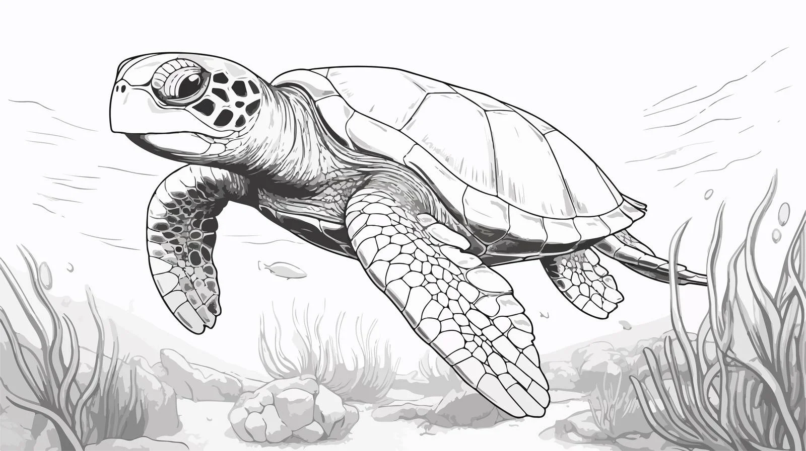 Oceanic Reptile Sketch Illustration — free download from Dotvec
