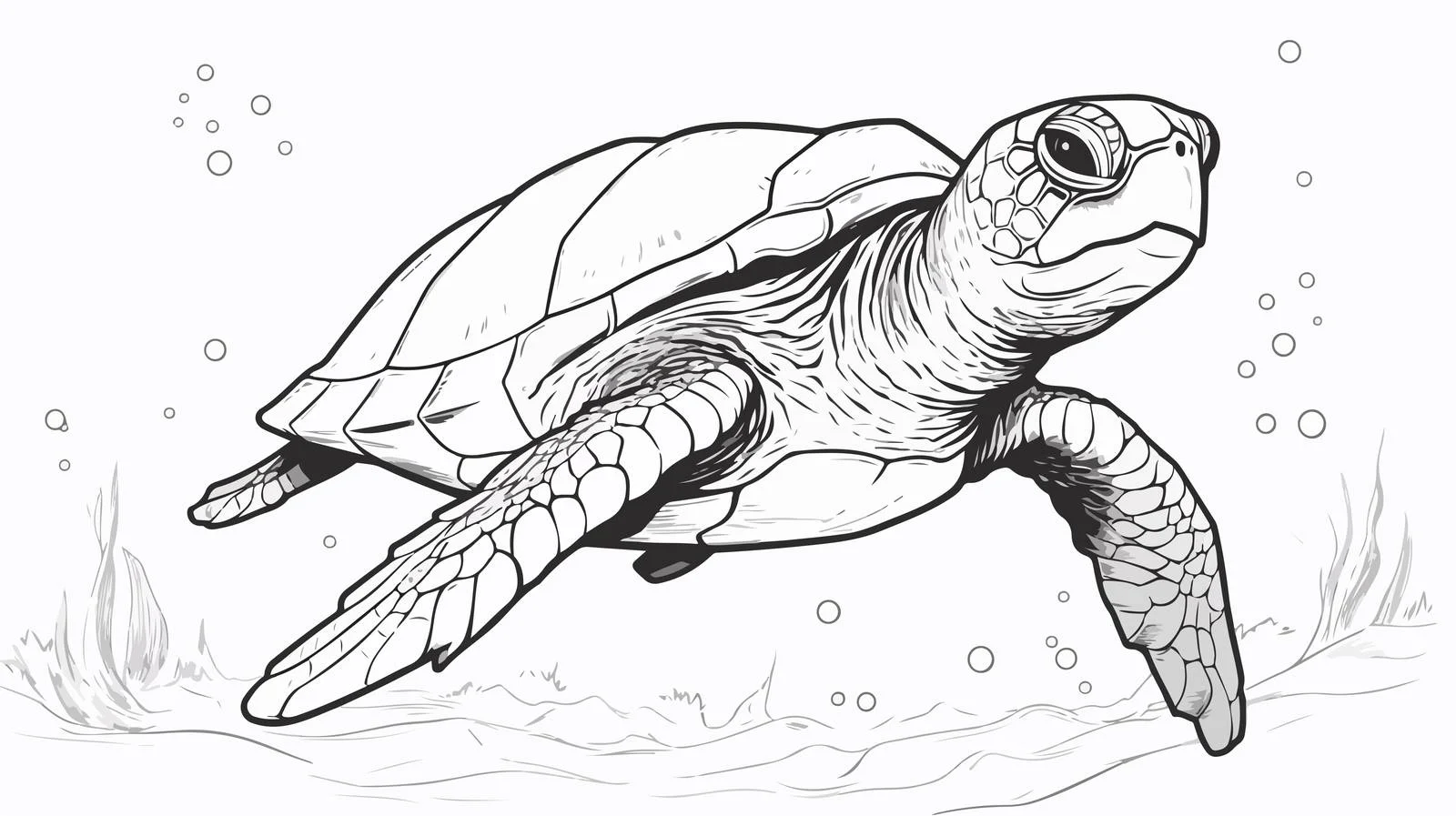 Hand-Drawn Sea Turtle Sketch Graphic — free download from Dotvec