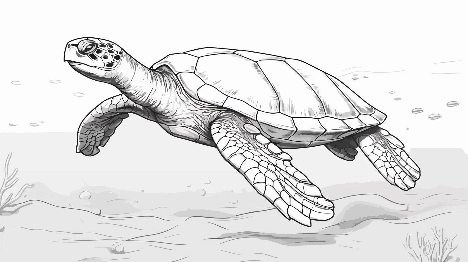 Hand-Drawn Sea Turtle Sketch — free download from Dotvec