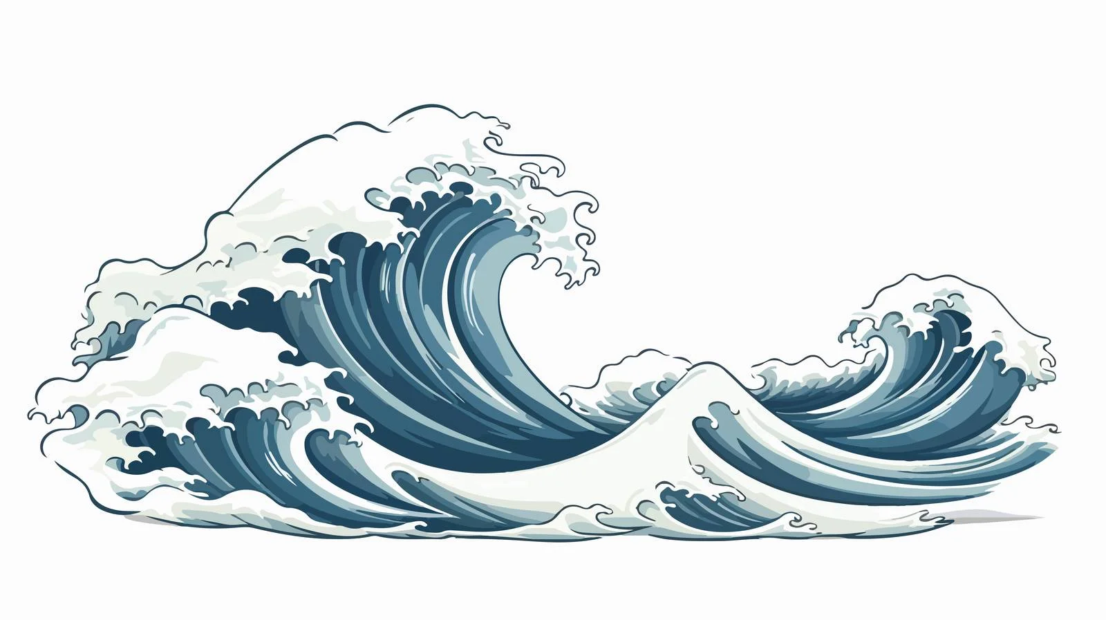Ocean Wave Sketch - Nautical Vector — free download from Dotvec