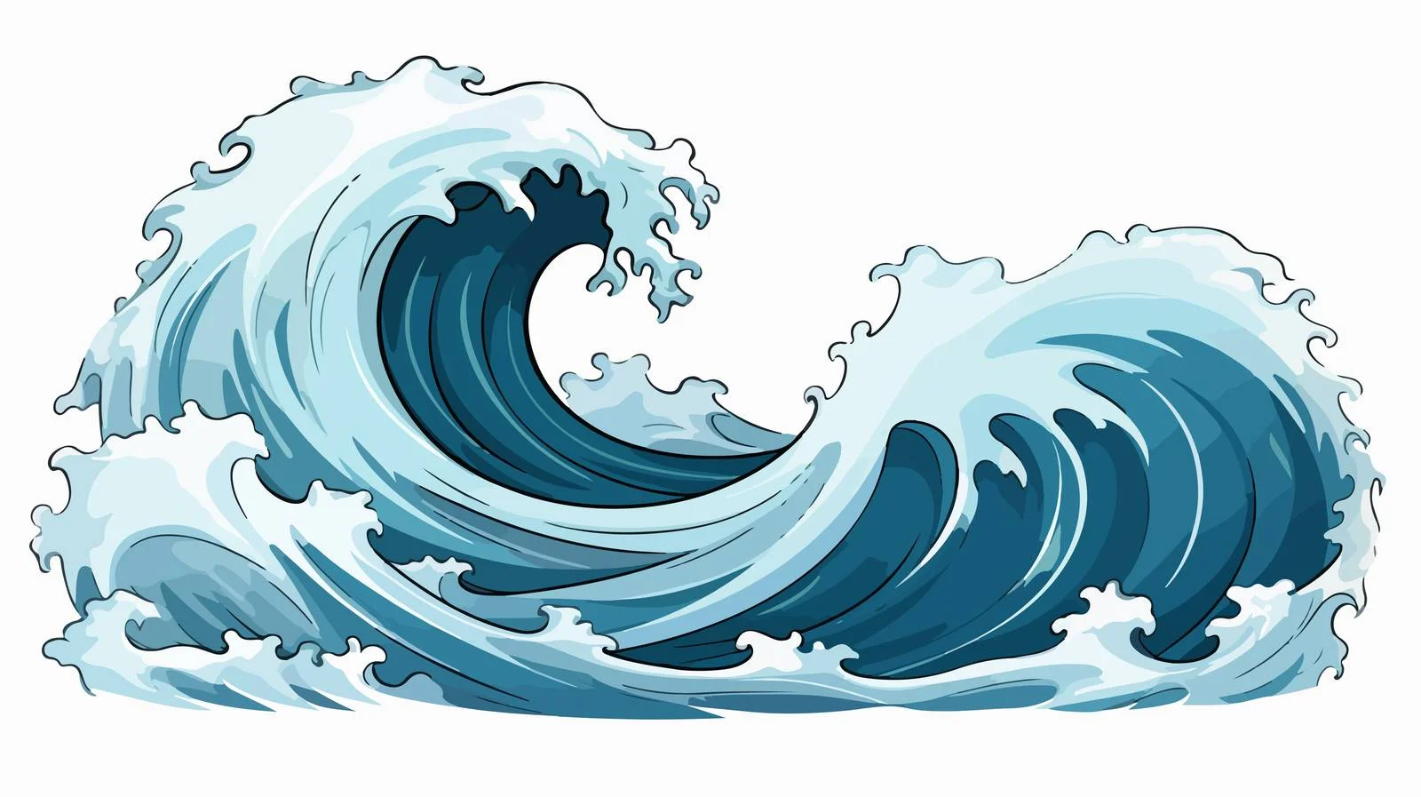 Hand-Drawn Sea Wave Sketch — free download from Dotvec