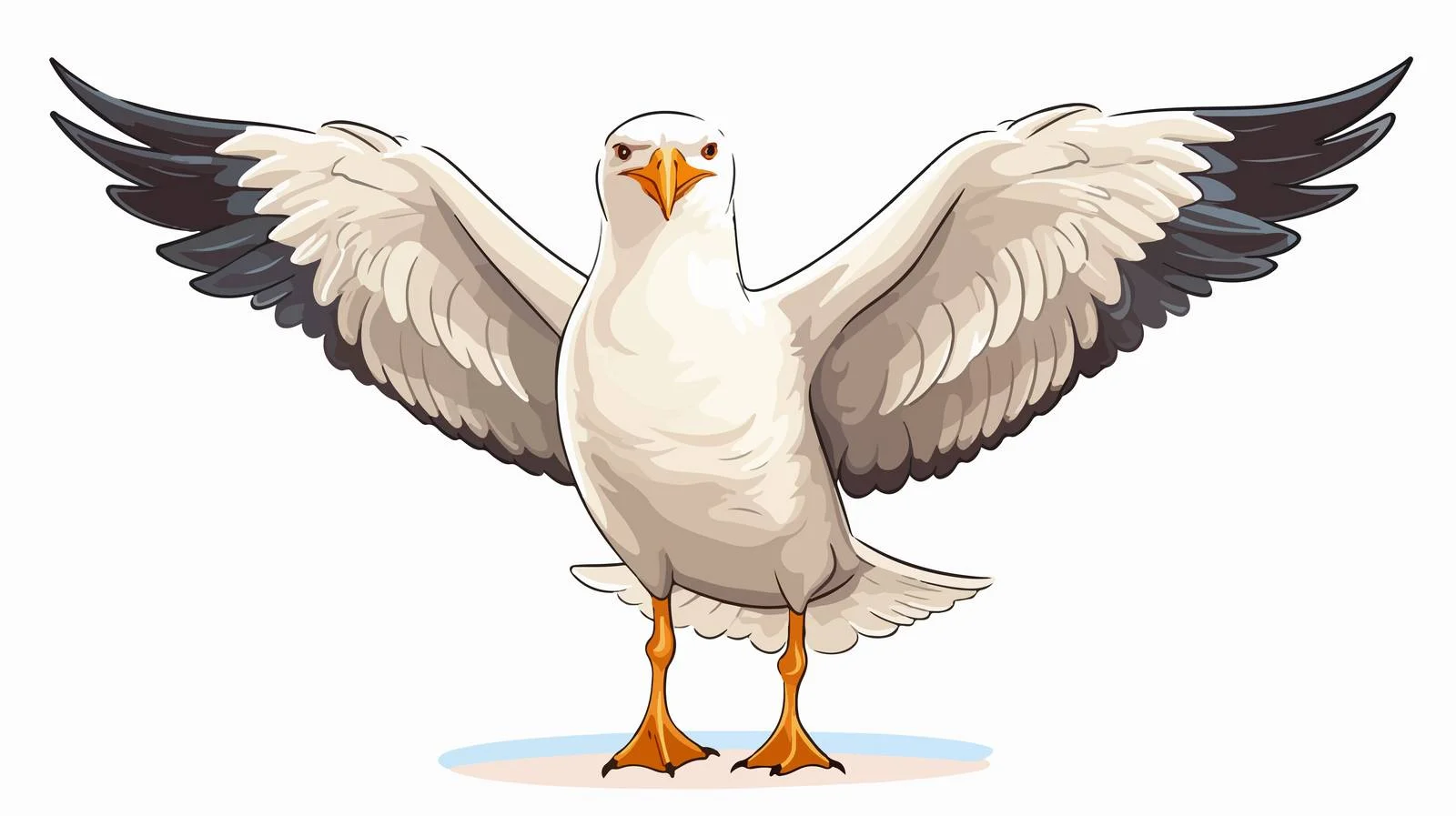 Seagull Cartoon Vector Ready to Fly — free download from Dotvec