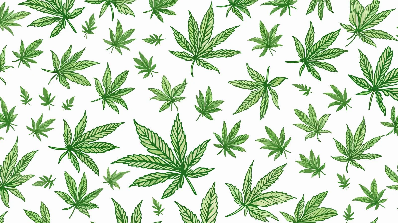 Seamless Marijuana Outline Pattern — free download from Dotvec