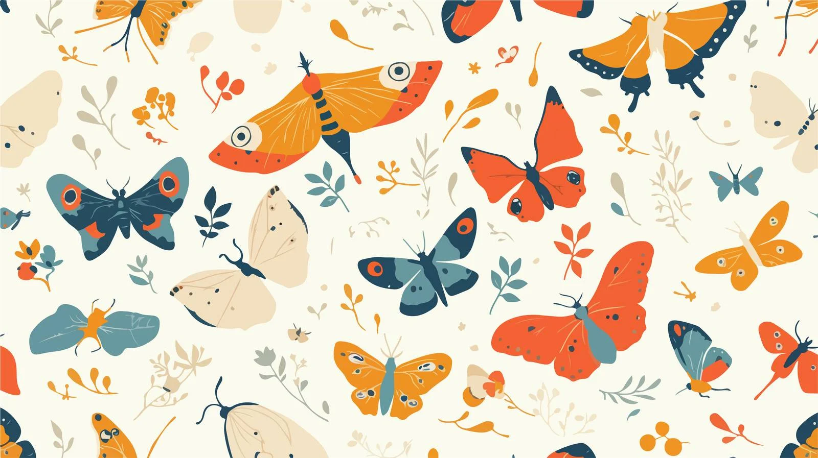 Elegant Butterflies and Moths Seamless Design — free download from Dotvec