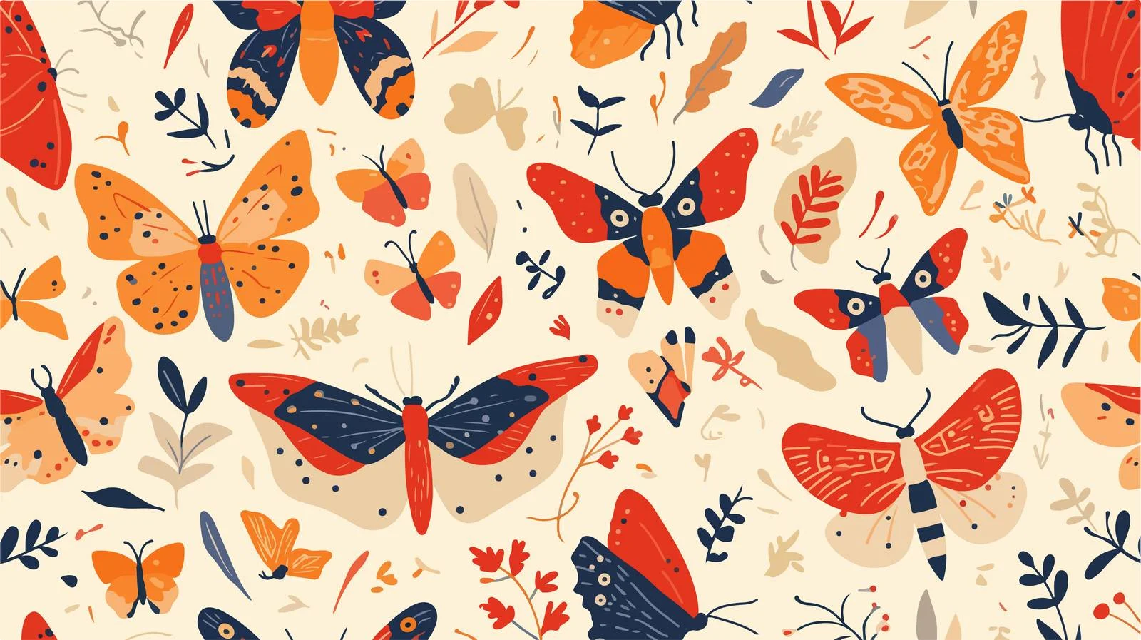 Ethereal Butterflies and Moths Seamless Pattern — free download from Dotvec