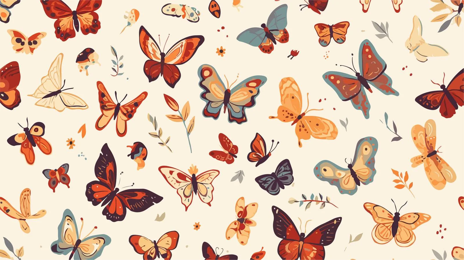 Vintage Butterflies Repeat Print Pattern — free download from Dotvec