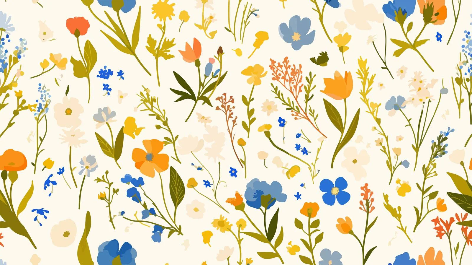 Field Flowers Seamless Floral Pattern Design — free download from Dotvec