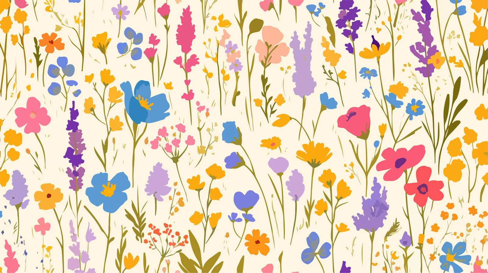 Elegant Endless Field Flowers Floral Design — free download from Dotvec