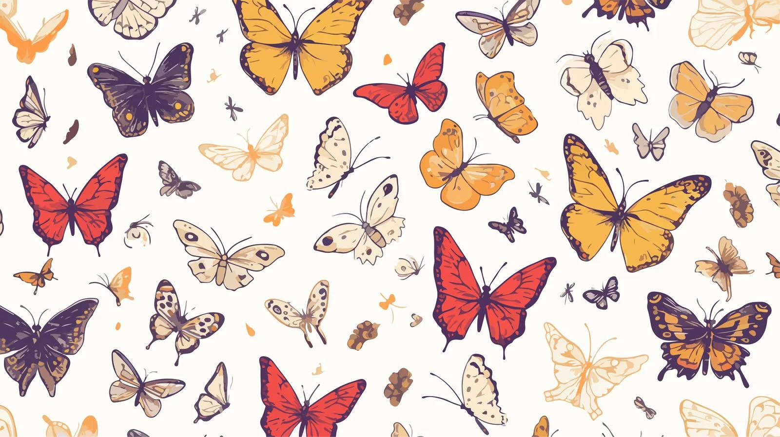 Elegant Butterfly Repeat Print Design — free download from Dotvec