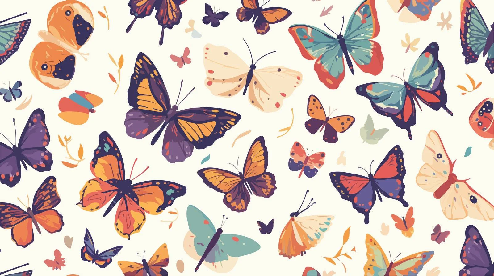 Repetitive Butterfly Flight Seamless Pattern — free download from Dotvec