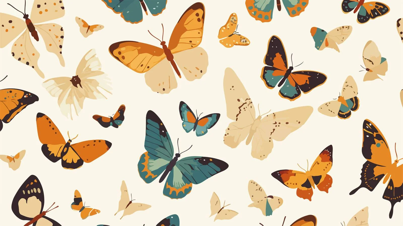 Flying Butterflies Seamless Repeat Pattern Design — free download from Dotvec