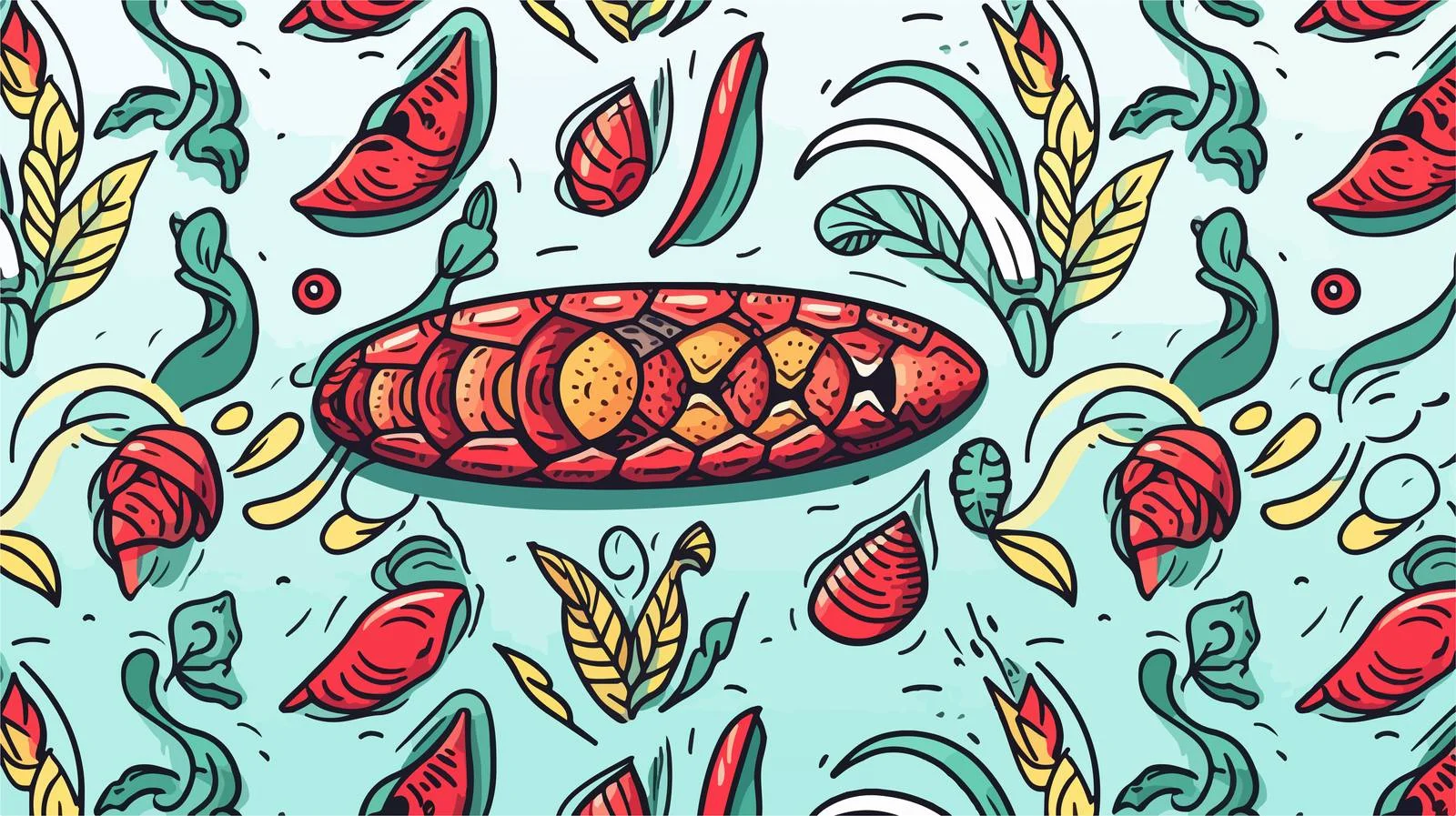 Doodle Snake Seamless Pattern — free download from Dotvec