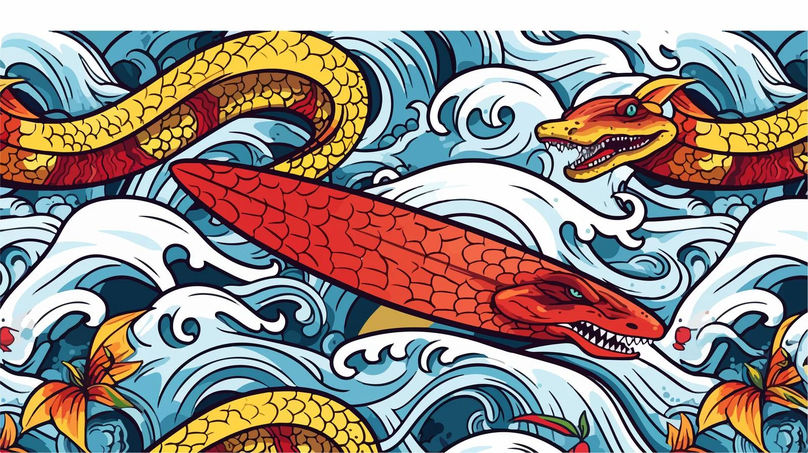 Doodle Snake Seamless Pattern — free download from Dotvec