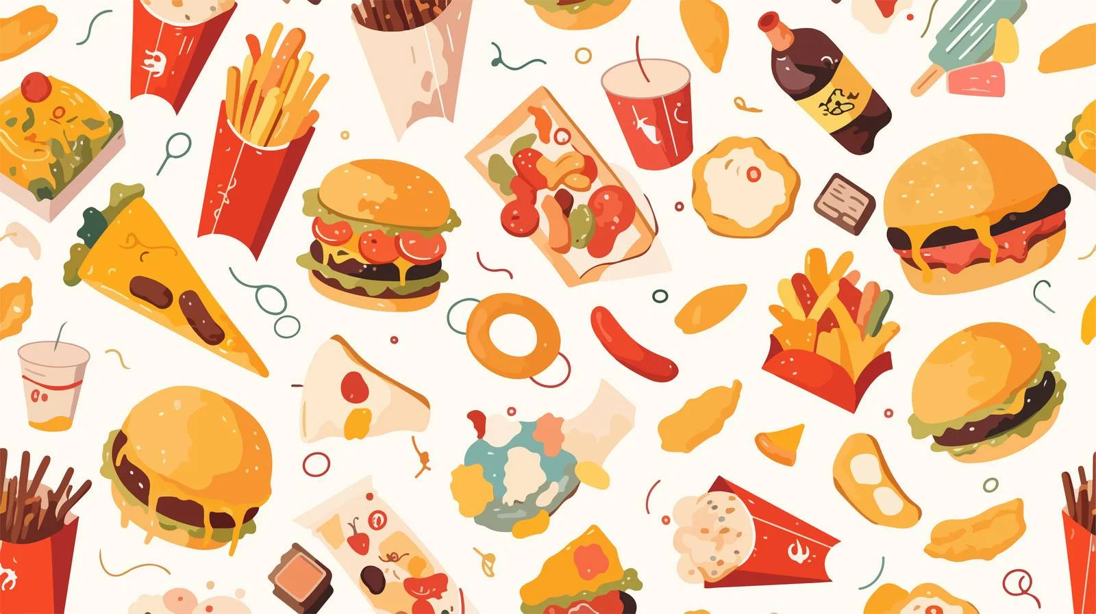 Urban Fast Food Repeating Pattern Design — free download from Dotvec