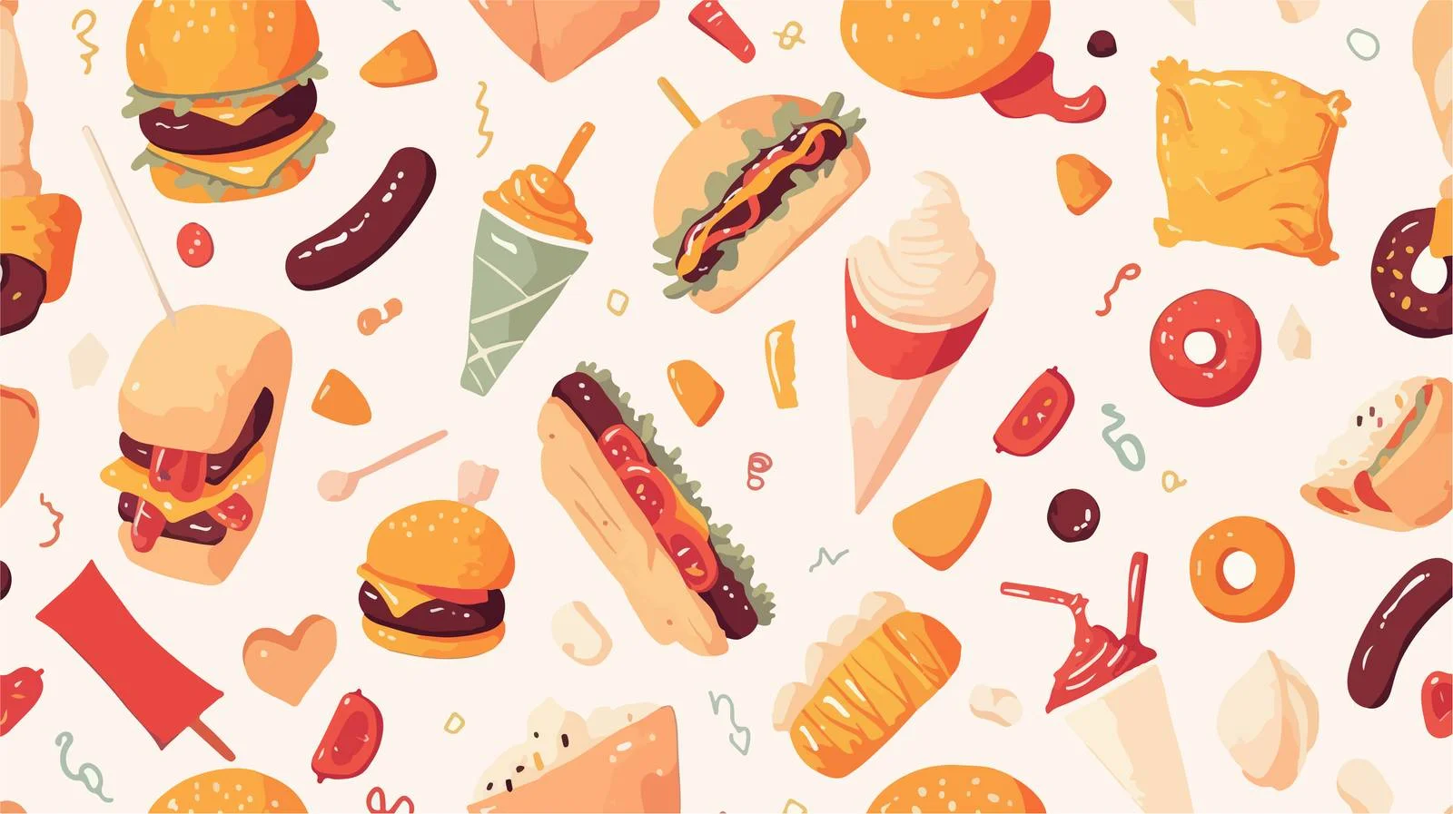 Urban Fast Food Street Print Design — free download from Dotvec
